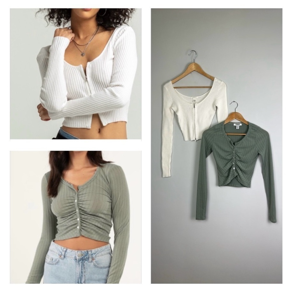 RSQ & Full Tilt Bundle Long Sleeve Sweater T-Shirt Bundle XS/S Cropped Top Basic